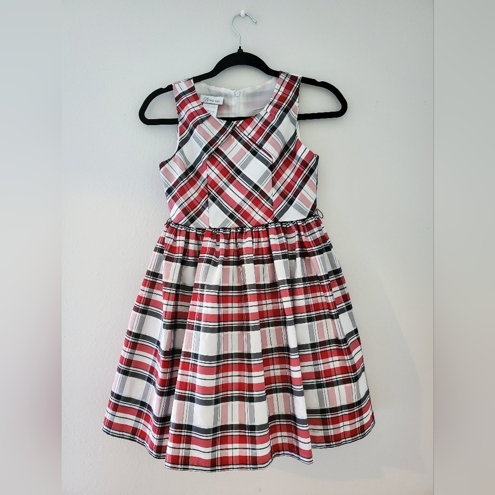 Bonnie Jean girls plaid Holiday dress size 10